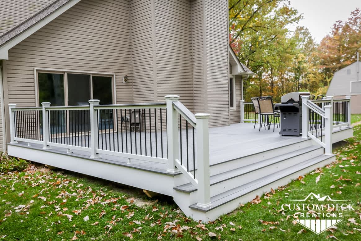 Trex Island Mist Deck Built With Wide Stairs