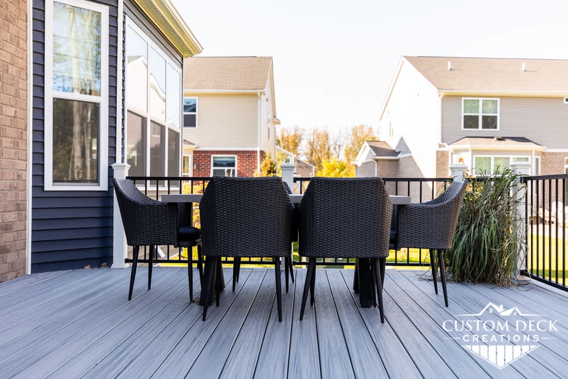 Long lasting patio furniture on maintenance-free Trex deck