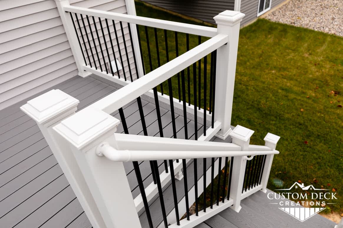 How decking stairs can be built inset into a deck