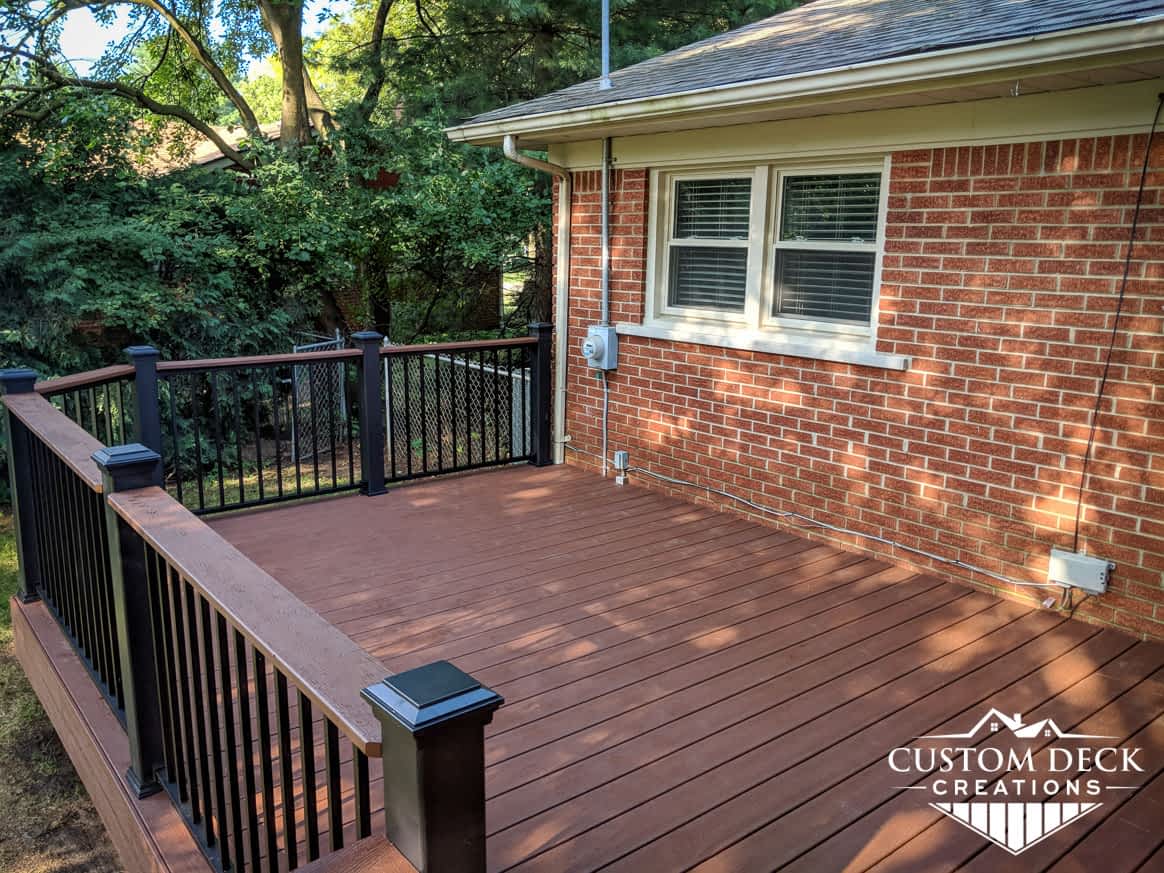 Backyard composite deck and railing
