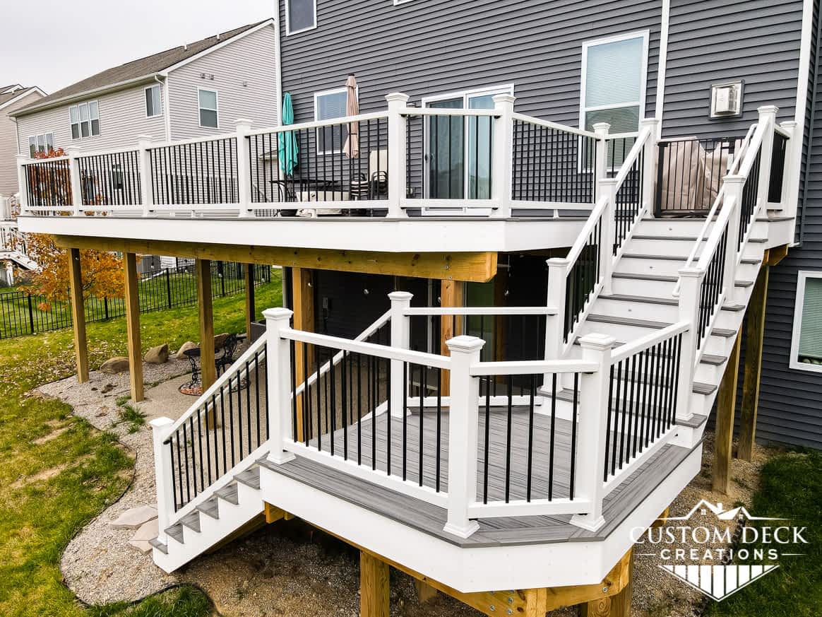 Large stairs for backyard deck