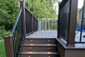Trex Spiced Rum deck with stair riser lights - Canton, Michigan